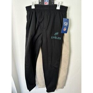 EAGLES NFL Joggers 2 PACK YOUTH BOY L 14-16 Black Gray Sweats PHILADELPHIA Pants